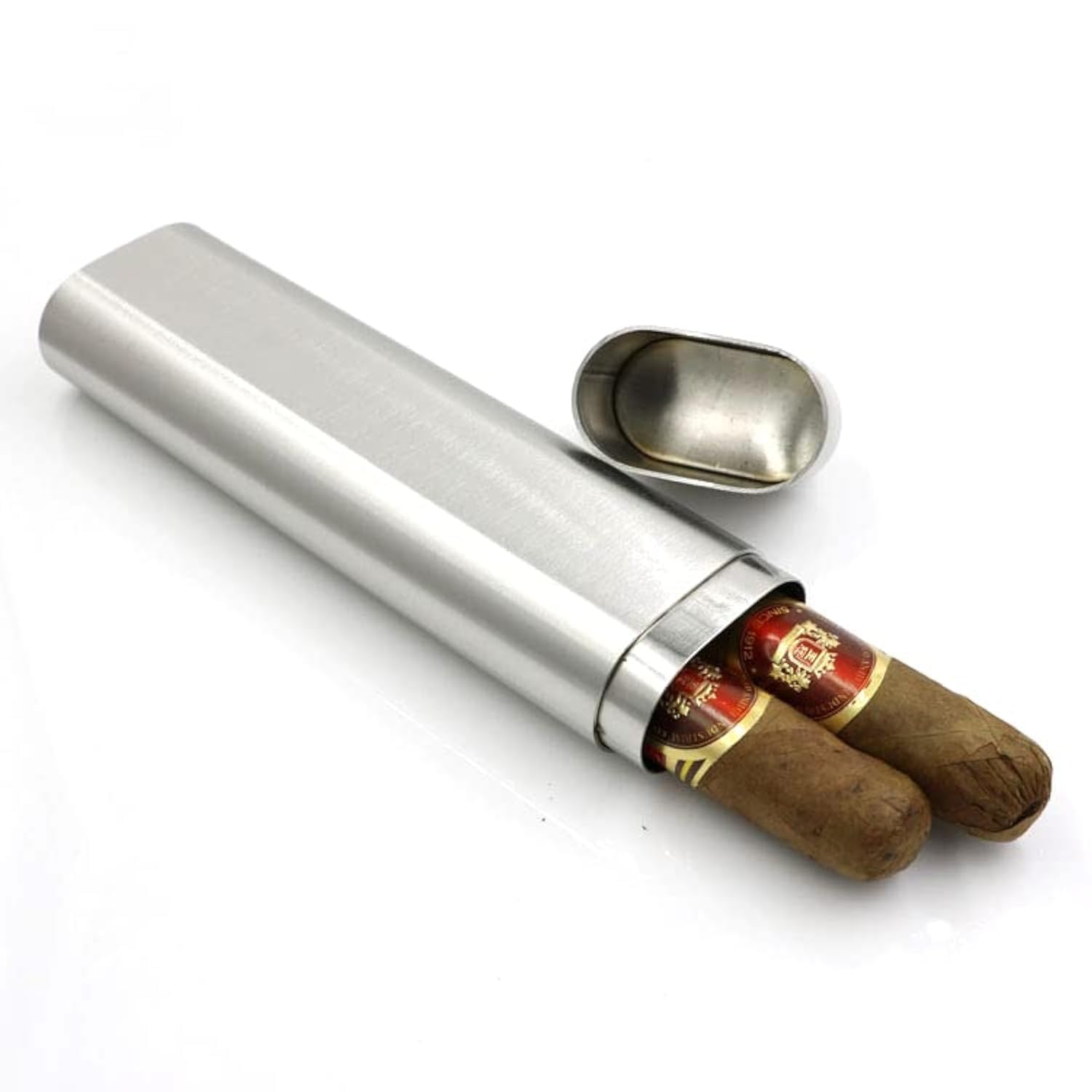 Amazon.com: CNFLASK Stainless Steel Cigar Case Cigar Tube Pocket Cigar ...