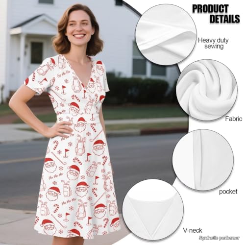 Image of Women's Summer Dresses Short Sleeve Formal Dresses with Pockets | Lightweight polyester fabric delivers cool airflow during hot summer outdoor activities