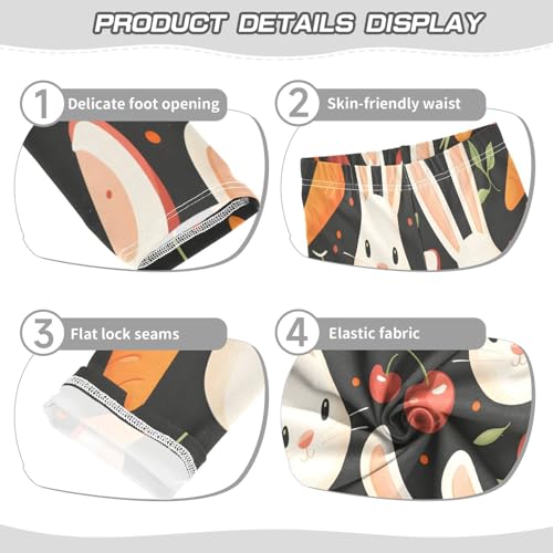 Toddler Girls Leggings Printed Yoga Pants Leggings Carrots Cherries and Rabbit Faces for Kids3