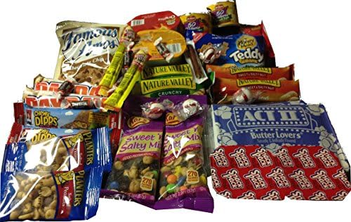 Almost Healthy Snack Box College Care - 24 Plus Package Snacks - College Gift Basket, Military, Office Snacks