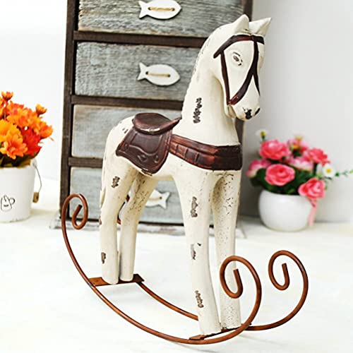 Cheval à bascule en bois rétro rétro : un objet d'art artisanal pour bureau - 3