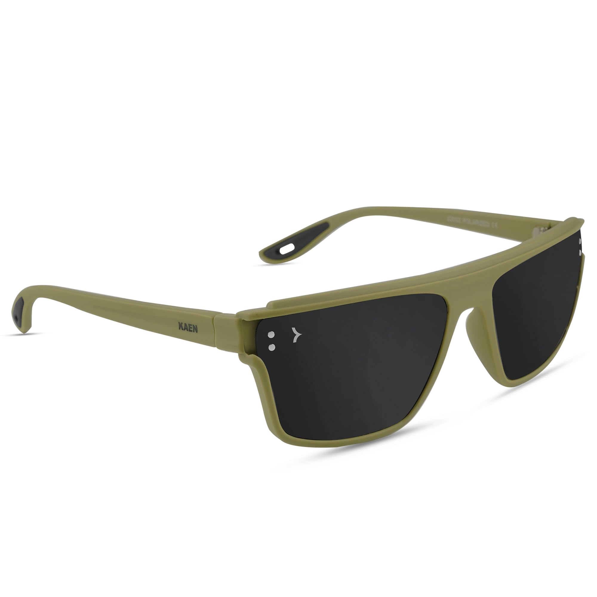 KAEN | Polarized Full Rim Rectangular Branded Stylish Sunglasses For Men & Women | 100% UV Protection Shades | Cricket Sports Cycling Driving | Black Lens | Medium-image-49