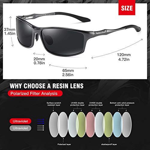 Image of DUCO Polarized Sunglasses for Men 100% UV400 Protection Metal Frame Driving Men's Sun Glasses
