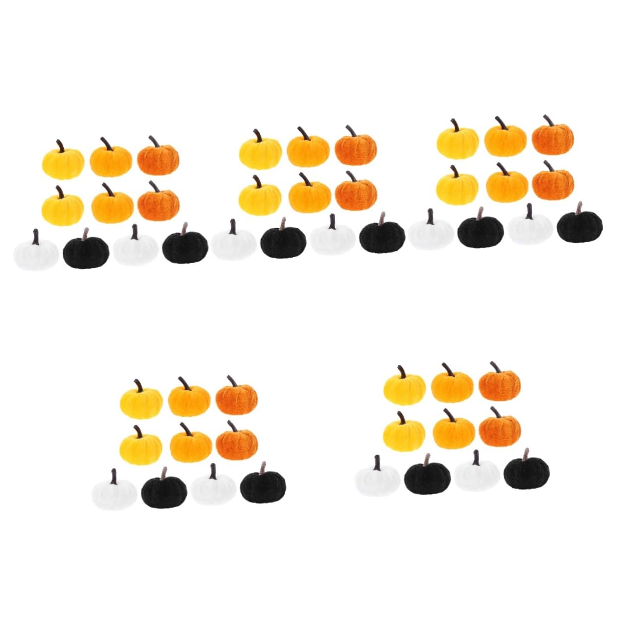 VICASKY 50 Teiliges Bunte Realistische Kürbisdekoration aus Samtstoff Langlebig und Bruchsicher Herbst und Erntedank Ornament für Party Wohnzimmer und Tischdeko