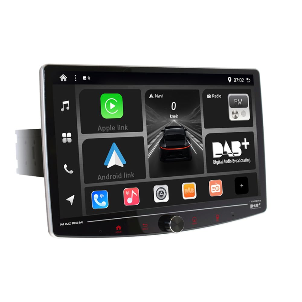 T1003DAB Monitor da 10.1 pollici con CarPlay & Android Auto wireless con radio RDS e DAB+