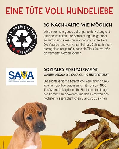 SavannaDog Zehenknochen vom südafrikanischen Strauß 500 g - Natürliche Kausnacks getreidefrei & hypoallergen. Hunde-Kauartikel für Langen Knabberspaß