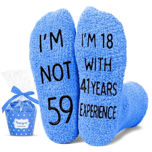 HAPPYPOP Birthday Gifts for Seniors - Socks for Mom Dad, Ideal Gifts for 51 52 53 54 55 56 57 58 59 60 Year Old Women Men