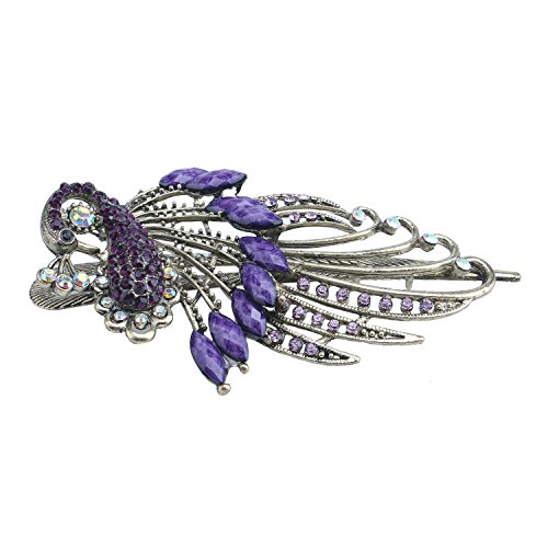 niceeshop(TM) Lovely Retro Vintage Crystal Butterfly Hair Clips Hair Pins,Purple