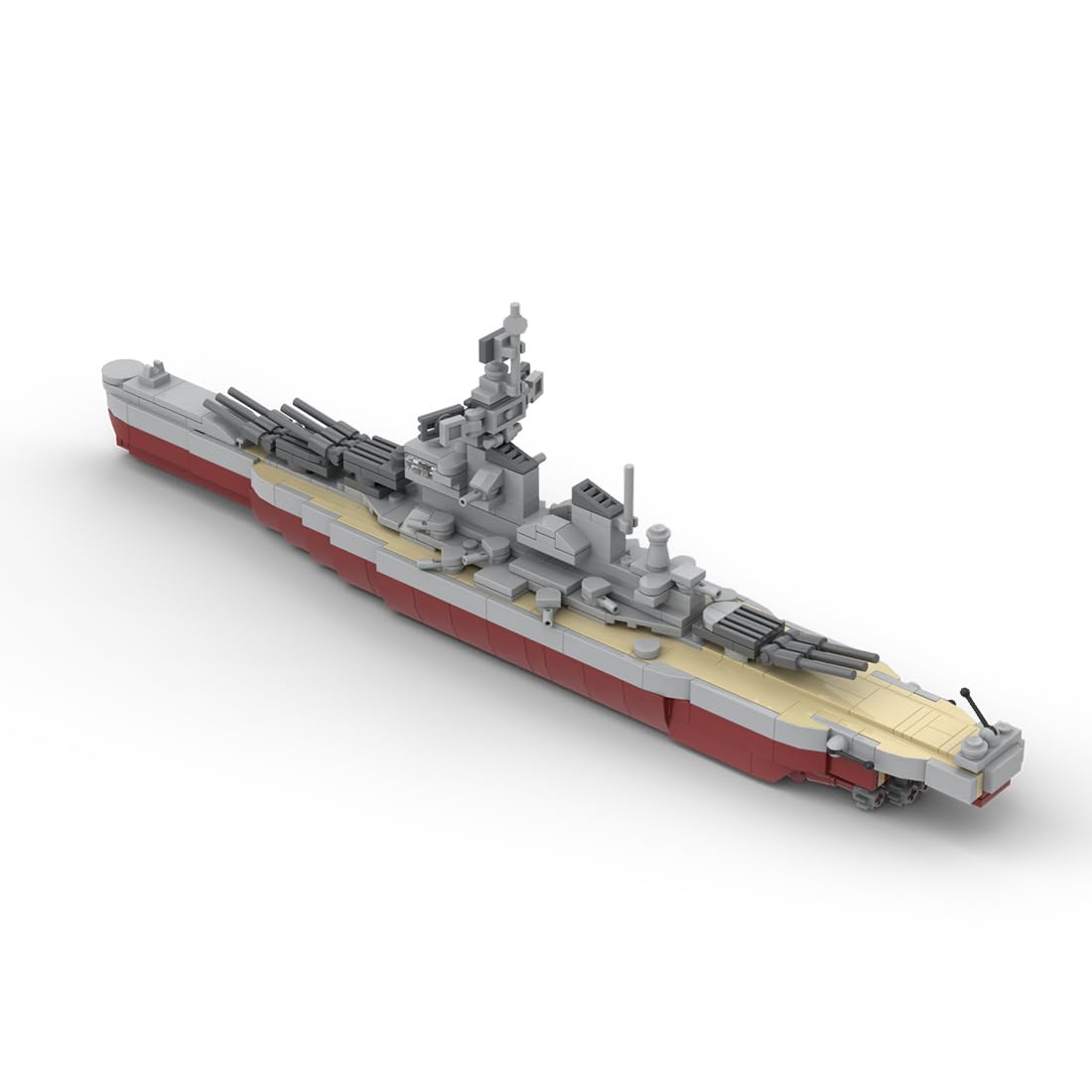 BuildCubes G-60429 zestaw do budowy statków wojskowych, MOC, wojskowy okręt pancerny, mini battleship, 479 części, technika okrętów wojennych, klocki zaciskowe, zabawka konstrukcyjna, prezent
