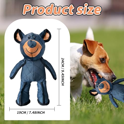 Healife Robust Bär hundespielzeug unzerstörbar für Aggressive kauer - Kauspielzeug Hund, Hundespielzeug große Hunde, Dog Toys - Unkaputtbar bär, Quietschendes bären hundespielzeug