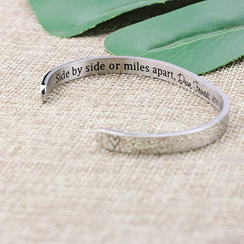 image for JoycuFF Friendship Gifts for Women Friends Cuff Bracelets Stainless St