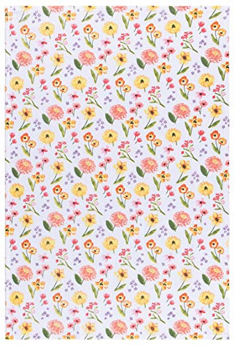 Image of Now Designs Floursack Kitchen Towels Quick Dry Cotton Hand Towel Set, 3 Count, Cottage Floral, 20 x 30 in