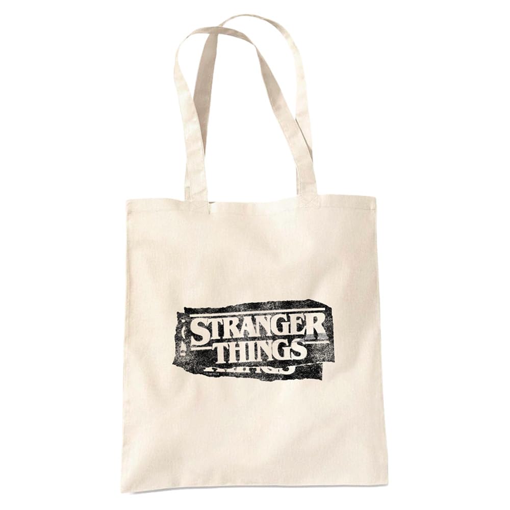 Stranger Things Punk Logo Grocery Travel Reusable Tote Bag, Natural