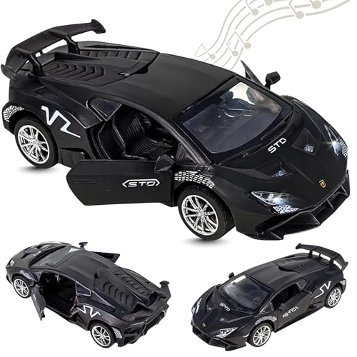 Image of toyco Alloy Metal SUV Toy Car for Kids | Pull Back Unbreakable Small Toy Cars | Openable Doors, Smooth & Shiny Edges |1:36 Scale | Gift Toys for Boys and Girls Age 3+ | (Lamborgini Black)