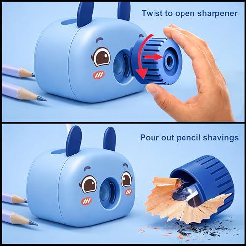 Image of VGRASSP 2 in 1 LED Table Lamp Pencil Sharpener Toy for Kids with Adjustable and Flexible Neck, Soft Color Changing Light - Cute Bunny Study Desk Lamp Gift - Color and Design As Per Stock