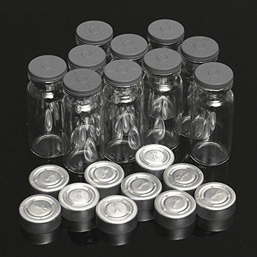 DIY 20Set 10ml Vials Bottles with Stopper Caps for 20MM Hand Crimper Sealing Machine
