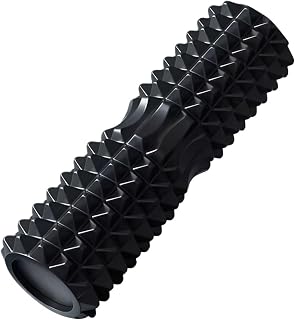 Solid skumrulle 45 x 13 cm yogakolonn, lämplig för fitness, yoga, pilates och muskelavslappning (svart – 45 cm)