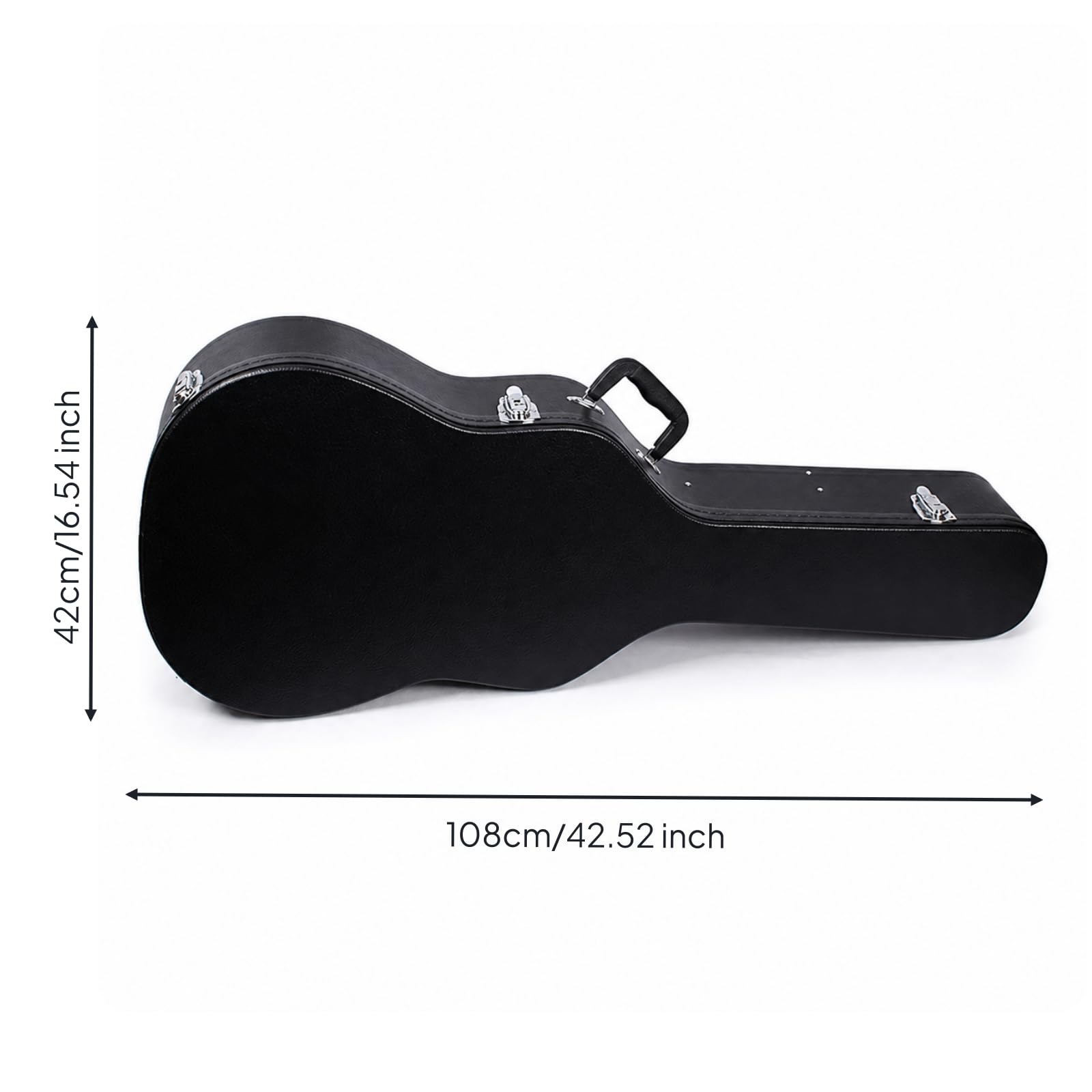 TISHITA Estuche para Guitarra Acústica Estuche Rígido Funda Protectora Caja de Transporte Carcasa de Almacenamiento con Exterior de PVC Antigolpes y Interior
