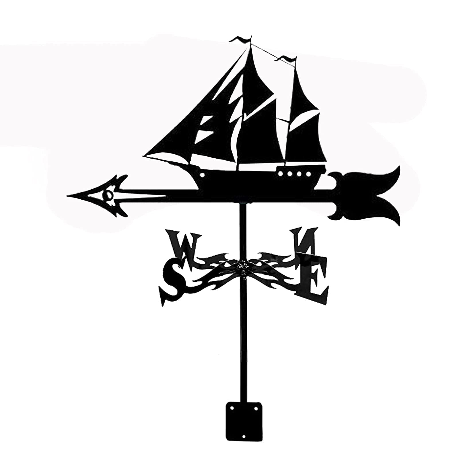 Weather Vanes Measuring Tools Weathervane Wind Direction Indicator Weathercock Stainless Steel with Anti-Rust Coating for Outdoor Decor Craft (Color : Sailboat)
