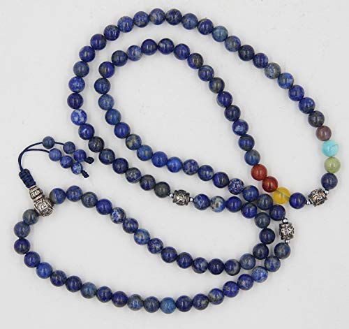Tibetan Buddhist Meditation 108 Beads Ebony Wood Mala/Prayer Beads/Rosary/Free Mala Bag (8 MM)