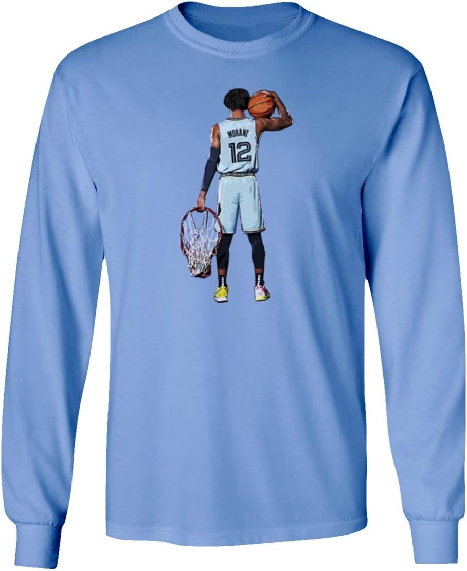 Ja Hoop Basket Memphis Basketball Fans Unisex Long Sleeve T-Shirt (Carolina Blue, X-Large)