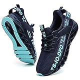 FRSHANIAH Sneakers for Men Slip On Casual Sport Running Shoes Athletic Tennis Walking Shoes Breathable Fashion Gym Runner Jogging Shoes Navy Blue Size 9.5