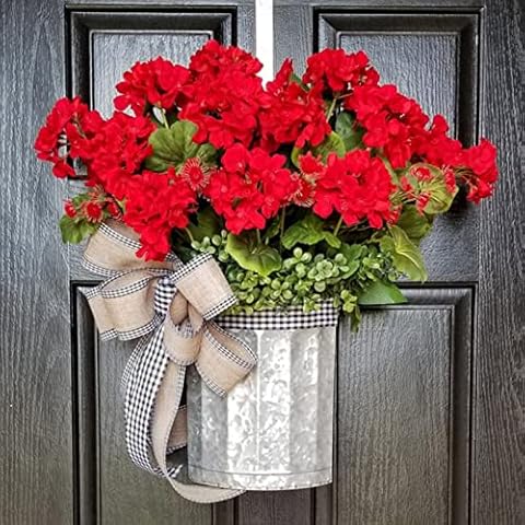 PERZOE Artificial Geranium Wreath Cover