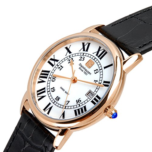 Men's S0722 Classic Delémont Swiss Quartz Stainless Steel Watch with Black Leather Band2