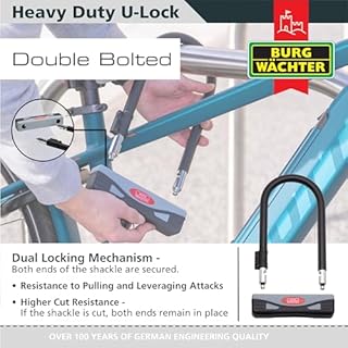 Burg Wachter 1600HB Sold Secure Gold Approved D Lock Bike Lock, Grey/Black, Small