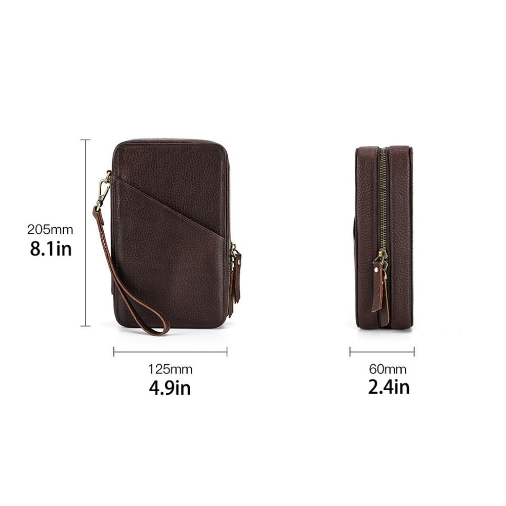 Custodia organizer for cavi da viaggio in pelle Accessori elettronici multifunzionali Borsa da trasporto con cerniere Borsa tecnica for cavi, Power Bank