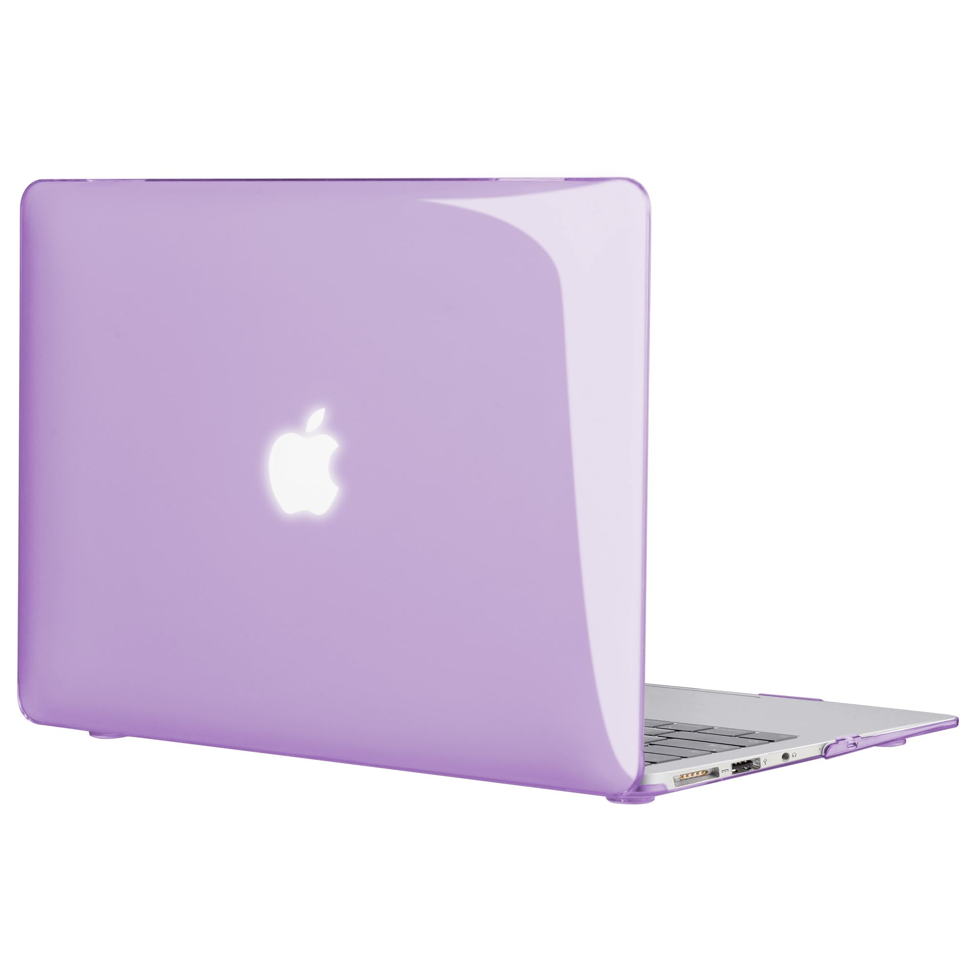 TECOOL Cover MacBook Air 13 Pollici 2017-2010 (A1466 A1369), Case Trasparente Custodia Rigida Plastica Ultrasottile e Copritastiera Layout Italiano in Silicone, Viola cristallo