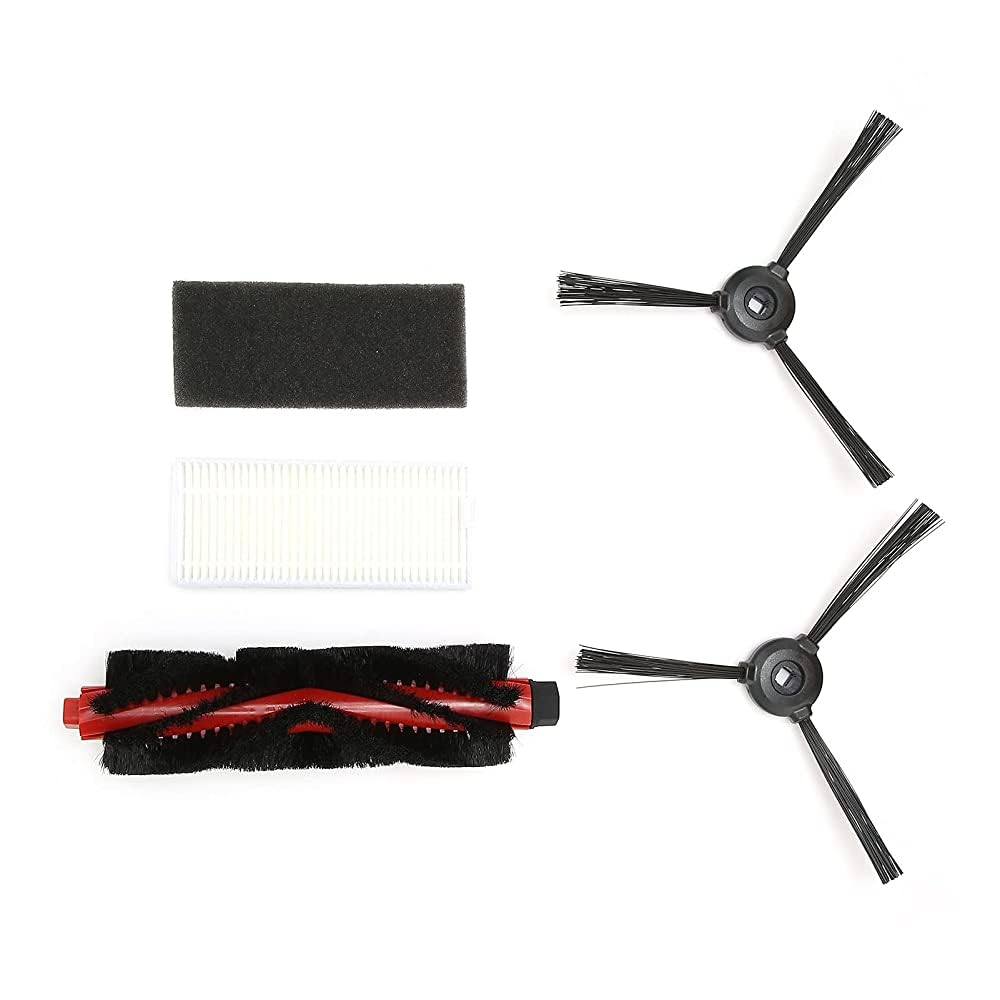 Qivine Robot Aspirador Recambios para Lefant M200/M201/M520m/M571/T700, Juego de Filtro Recambio Accesorios con 1 Cepillo Principal, 2 Cepillos Laterales, 1 Filtro Cartucho, 1 Filtro Guata