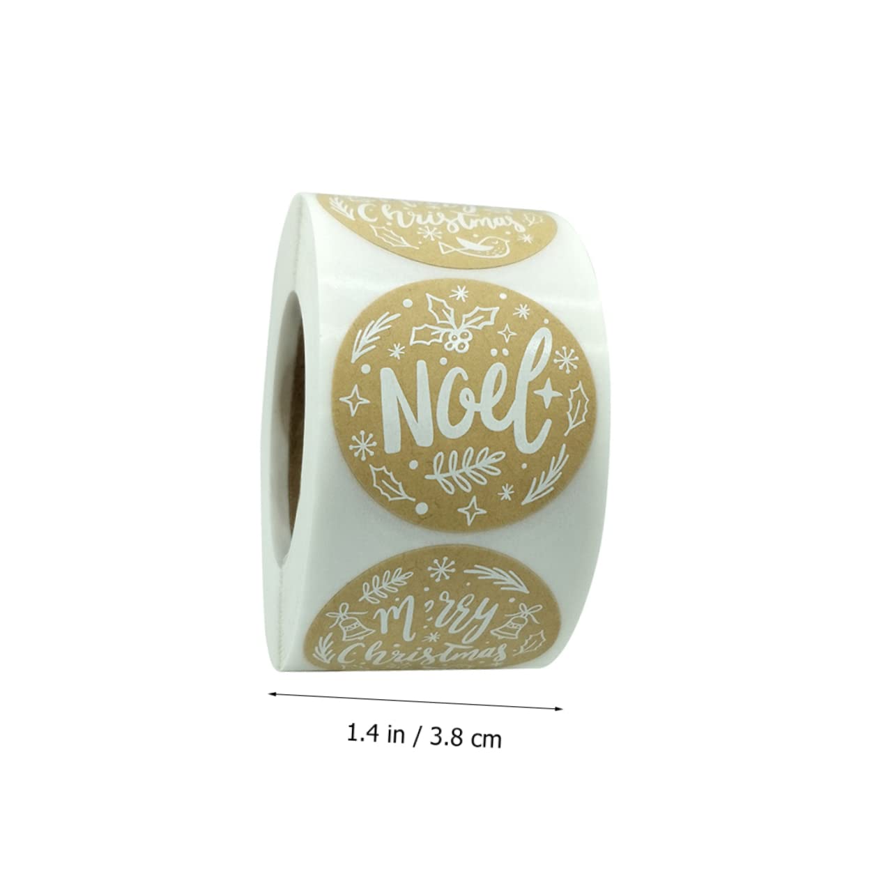 SHINEOFI 3rotoli Adesivi Kraft Per Regali Natale Etichette Adesive Rotonde Per Confezioni Dolci e Facile Staccare e Applicare Per Progetti Creativi e Regali