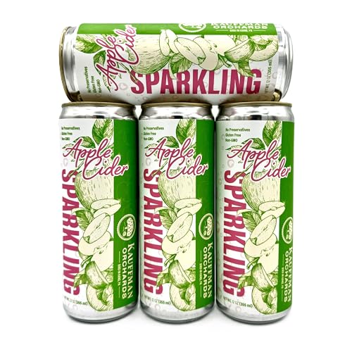 Kauffman Orchards Sparkling Apple Cider, 12 oz. Can (Pack of 24)