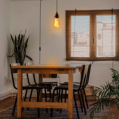 Acbungji 20Ft Hanging Pendant Light Cord Kit With On/Off Switch Plug In,1 Pack Extension Wire With E26 E27 Lamp Socket,Shade Ring Holder For Lighting Cage,Black #TOP1