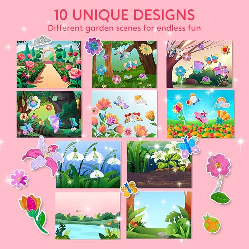 Klever Kits Foil Art Kit for Kids - Arts & Crafts Supplies, Mess Free Coloring, Flowers & Butterflies Foil Foam Stickers, Creative Travel Toys, Birthday Gifts for Boys & Girls Ages 4 and Up by Klever Kits - Used condition - Image 2