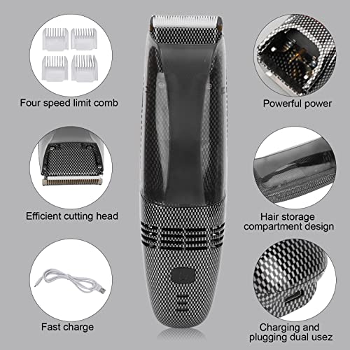 Yuyte Hair Trimmer Usb Vacuum Trimmer Kit With Powerful Automatic Hair Suction For Beards Facial Hair Stubble Hair Clipping Lithium Ion Powered Electric Shaver With 4 Guide Combs #TOP4