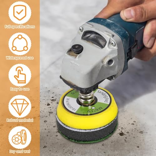 Image of NIHUIFDPY 193Pcs 2 Inch Sanding Discs & Buffing Pads Kit, 60-10000 Grit Wet Dry Sandpaper with 1 /4 inch & 1 /8 inch Drill Attachments for Car Headlight Restoration, Woodwork, Metal Polishing