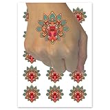 Aztec Quetzalcoatl Feathered Serpent Head Temporary Tattoo Water Resistant Fake Body Art Set Collection - 54 1' Tattoos (1 Sheet)