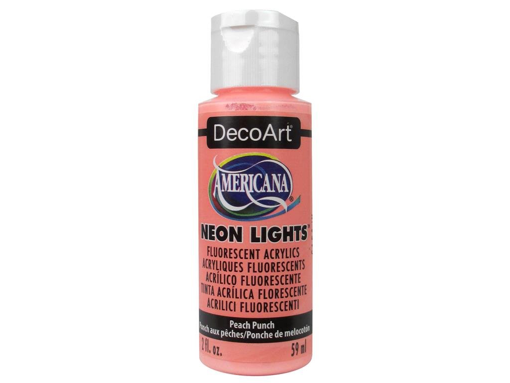 Decoart Multicolor Deco Art Americana Neon Light S 2 Oz. Peach Punch, Acrylic, Multicoloured, 1.15 X 1.15 X 3.9 Cm