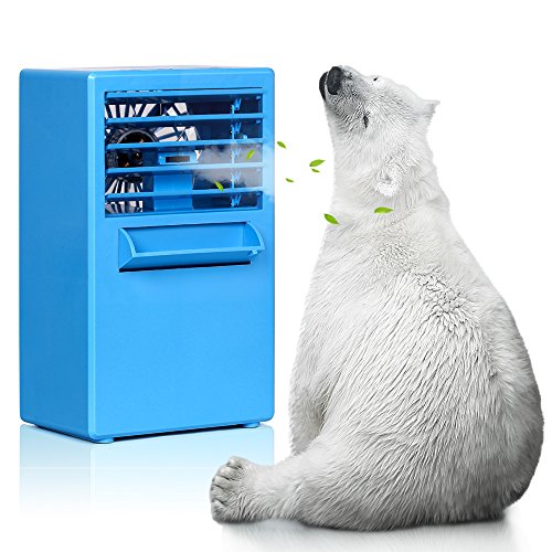HAITRAL Mini Portable Air Conditioner Fan, 3-in-1 Table Personal Space Cooler Misting Humidifier
