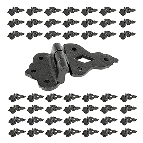 Renovators Supply Hoosier Cabinet Hinges - Wrought Iron Offset Kitchen Cabinet Hinges - Heavy Duty Cupboard Hinges for Home Improvement - Antique Cabinet Door Hinges with Hardware - Pack of 50