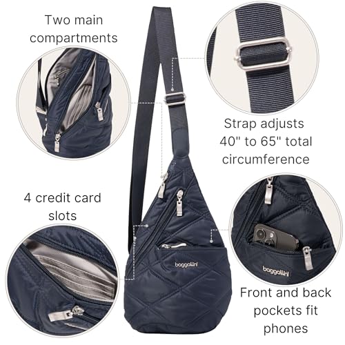 Image of Baggallini Mini Sling - 12x7 Sling Crossbody Bag Backpack with Adjustable Shoulder Strap