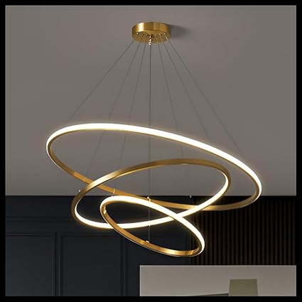 Smartway 56 Watt Helix Modern LED Ceiling Smart Ring Chandelier for Hall, Living Room, Bedroom (Google, Alexa) Voice Assist App & Remote Control and 3 Color Mode (Warm, Cold & Natural White)