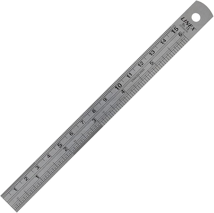 Ruler Stainless Steel Imperial and Metric with Conversion Table 150mm Ref Lxesl15