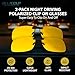 BLUE CUT Clip on Polarized Night Vision, Driving Sunglasses UV 400 Blocker To Wear Over Prescription Glasses