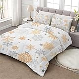 Bettdecke 200x200cm Schneeflocke Ganzjahresdecke - Winter Bettdecke Ohne Bezug Waschbar...