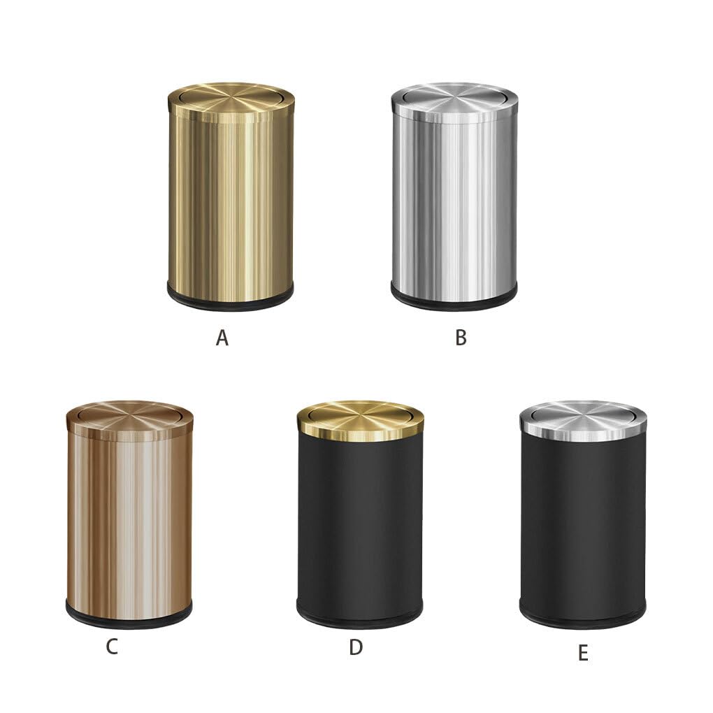 Poubelle à fermeture douce et lente - Améliorez l'hygiène dans la maison Poubelles en acier inoxydable Poubelles de salle de bain, 9L Noir Or