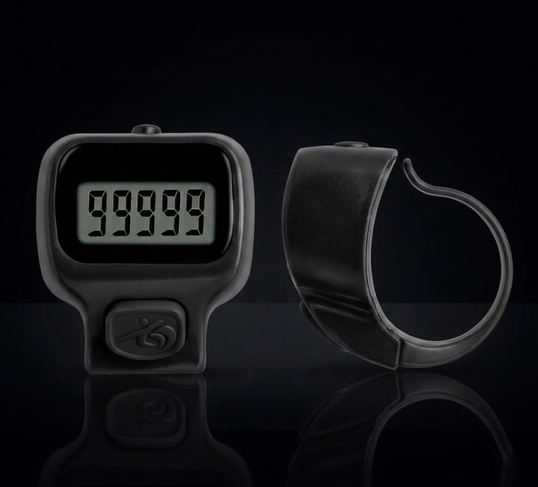 Digital Finger Ring Counter, LCD Display, 5-Digit, Handheld Tally Clicker (Multicolour-Pack of 1) (Black)-image-1