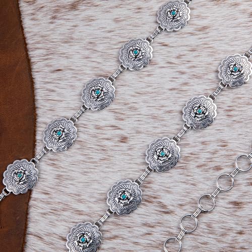 Wrangler Womens Western Concho Chain Belt Cowgirl Rustic Metal Waist Jewelry3